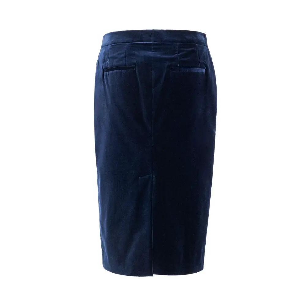 Tom Ford Blue Cotton Midi Skirt - HBPS Beauty & Fashion