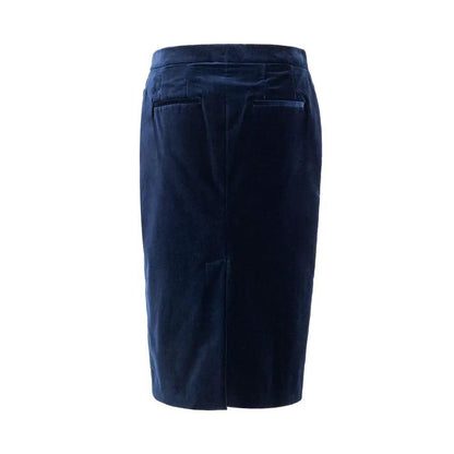 Tom Ford Blue Cotton Midi Skirt - HBPS Beauty & Fashion