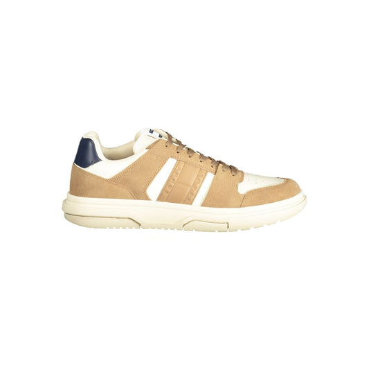 Tommy Hilfiger Beige Leather Men Sneaker - HBPS Beauty & Fashion