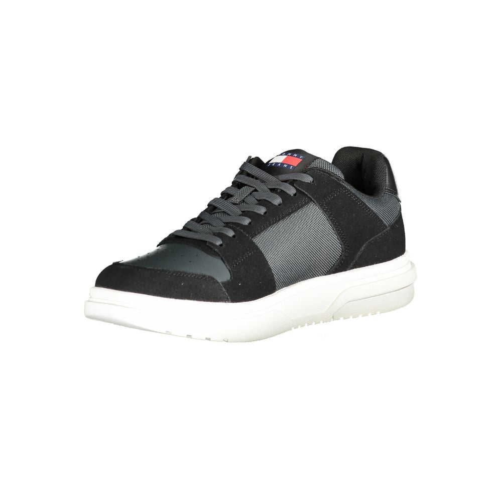Tommy Hilfiger Black Leather Men Sneaker - HBPS Beauty & Fashion