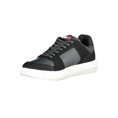 Tommy Hilfiger Black Leather Men Sneaker - HBPS Beauty & Fashion