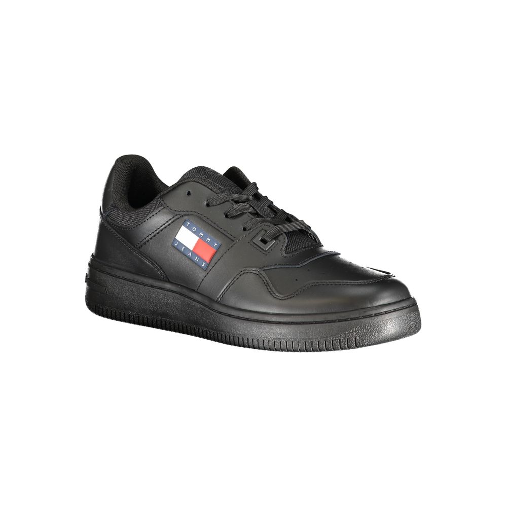 Tommy Hilfiger Black Leather Women Sneaker - HBPS Beauty & Fashion