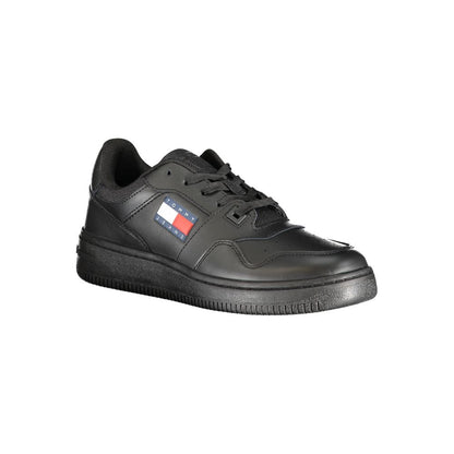 Tommy Hilfiger Black Leather Women Sneaker - HBPS Beauty & Fashion