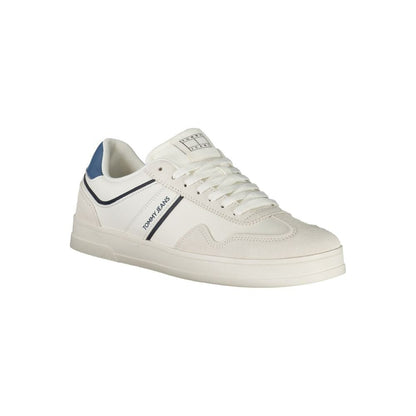 Tommy Hilfiger White Polyurethane Men's Sneaker - HBPS Beauty & Fashion