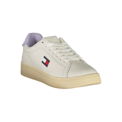 Tommy Hilfiger White Polyurethane Women Sneaker - HBPS Beauty & Fashion