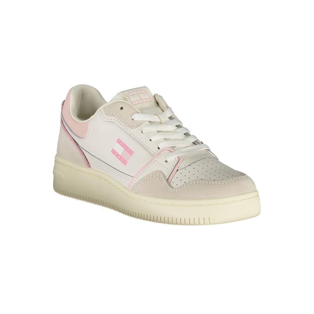 Tommy Hilfiger White Polyurethane Women Sneaker - HBPS Beauty & Fashion