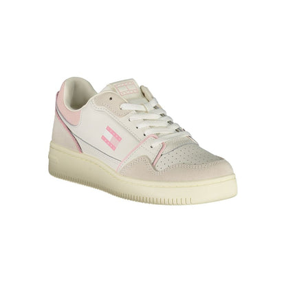 Tommy Hilfiger White Polyurethane Women Sneaker - HBPS Beauty & Fashion