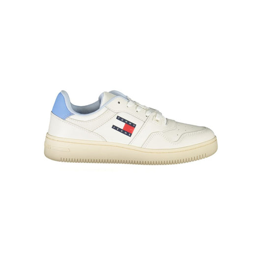 Tommy Hilfiger White Polyurethane Women Sneaker - HBPS Beauty & Fashion