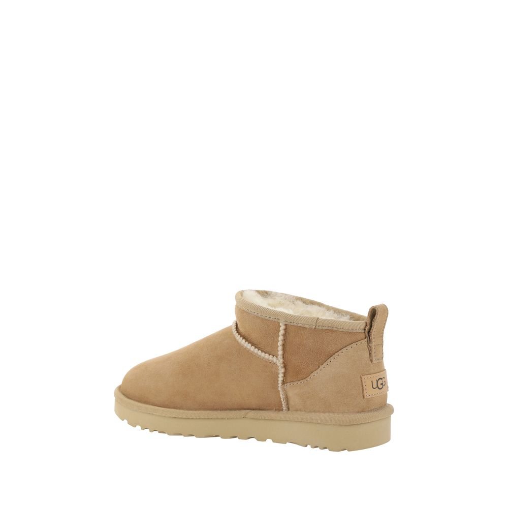 UGG Beige Suede Leather Ankle Boots - HBPS Beauty & Fashion
