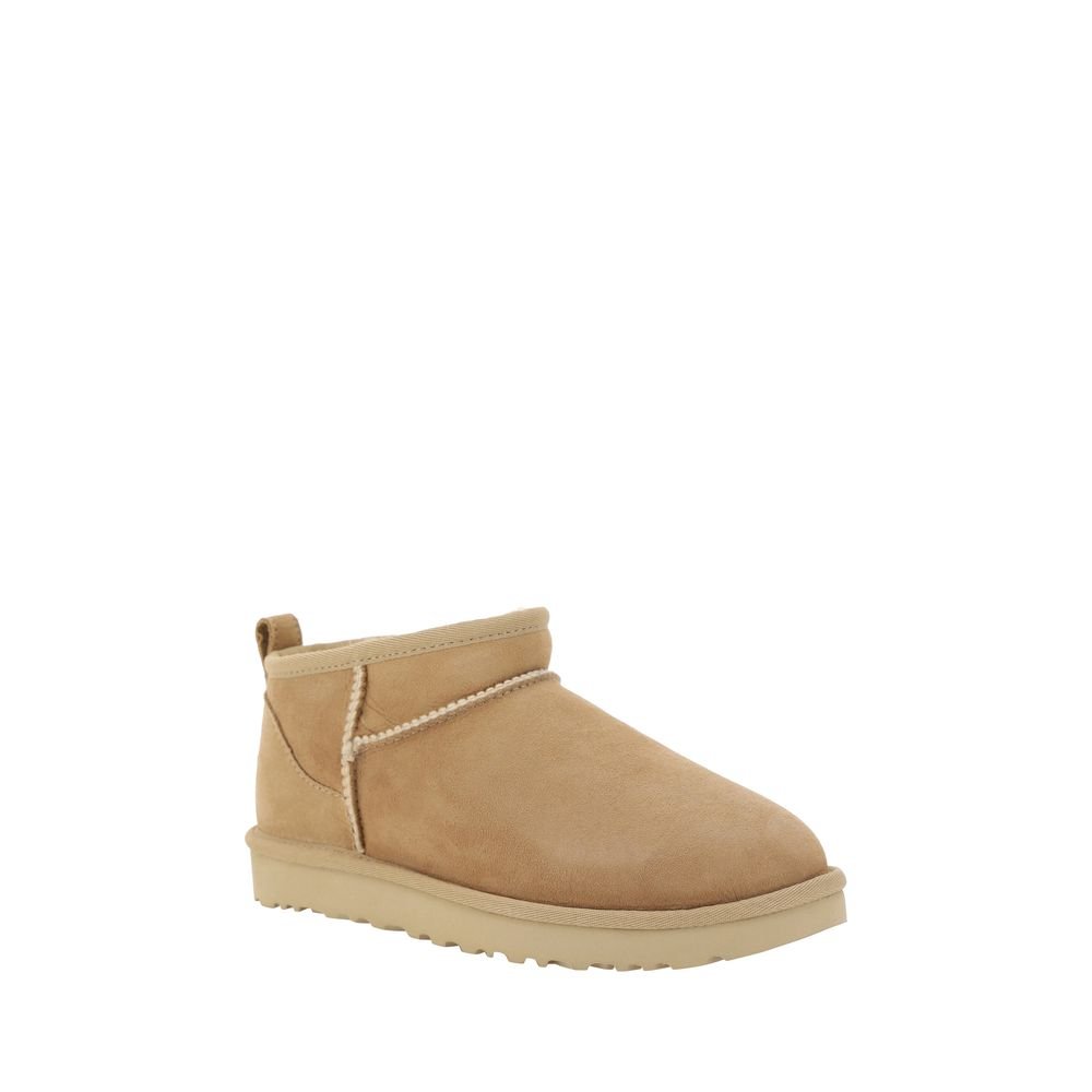 UGG Beige Suede Leather Ankle Boots - HBPS Beauty & Fashion