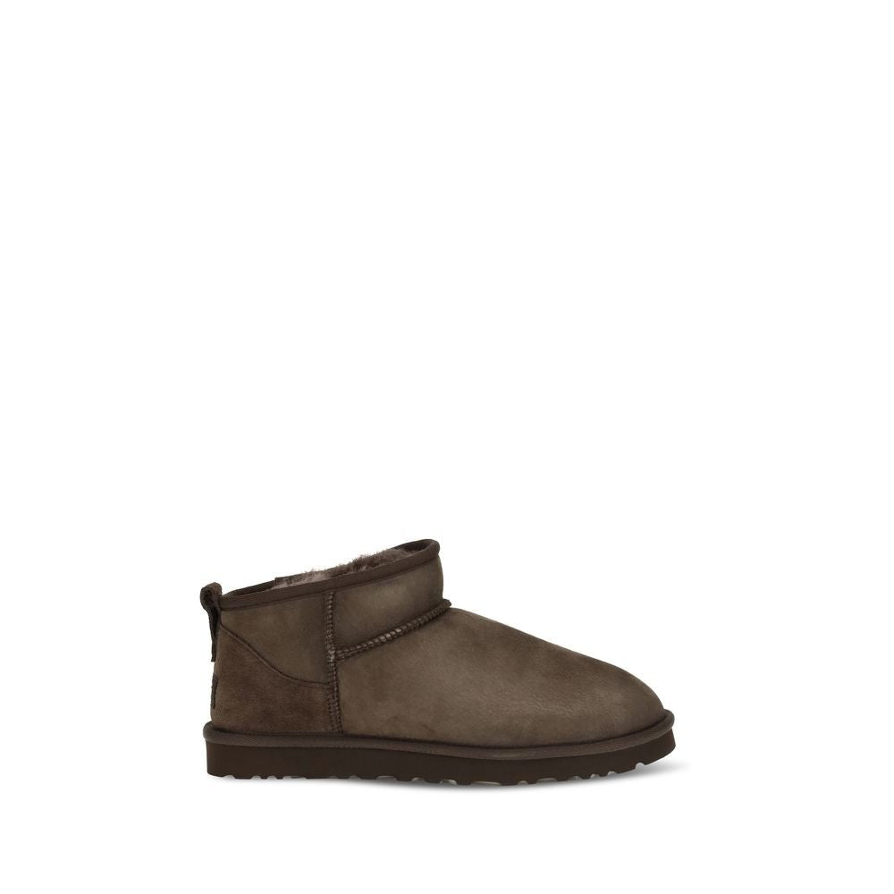 UGG Brown Leather Ankle Boots - HBPS Beauty & Fashion
