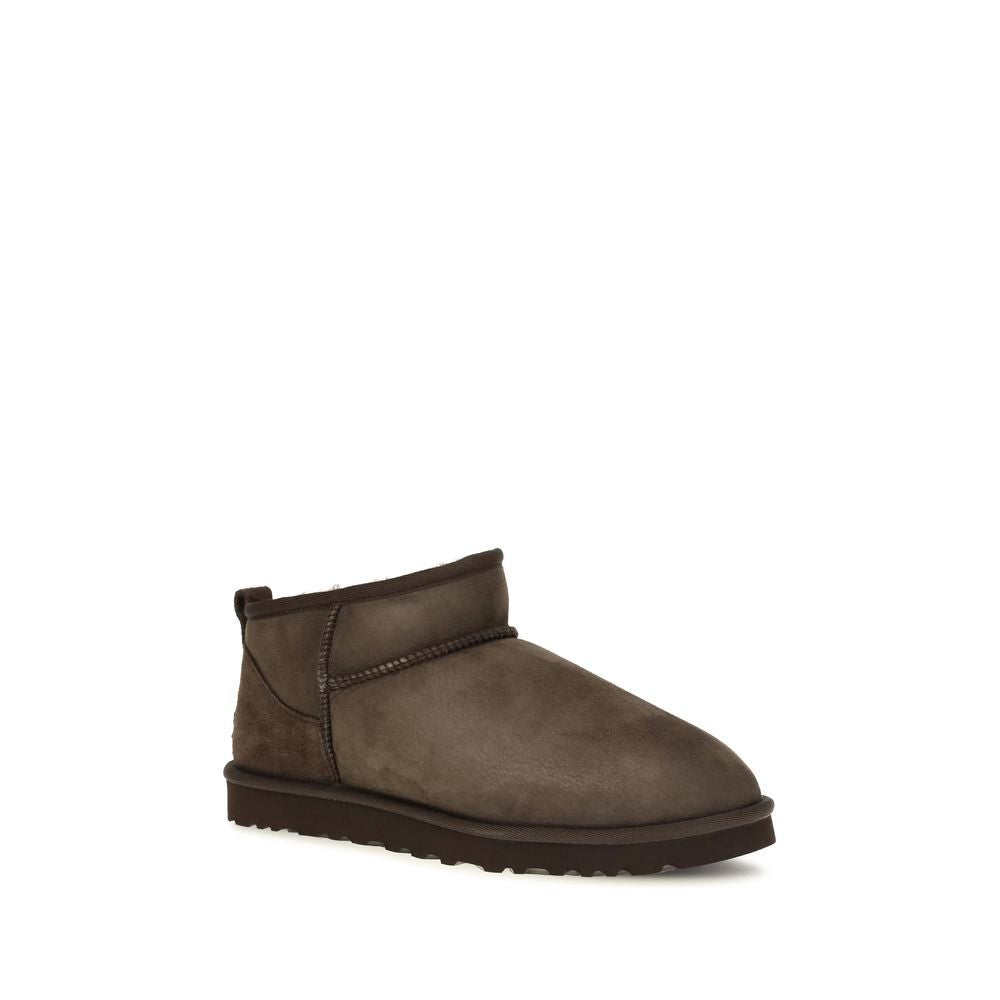 UGG Brown Leather Ankle Boots - HBPS Beauty & Fashion