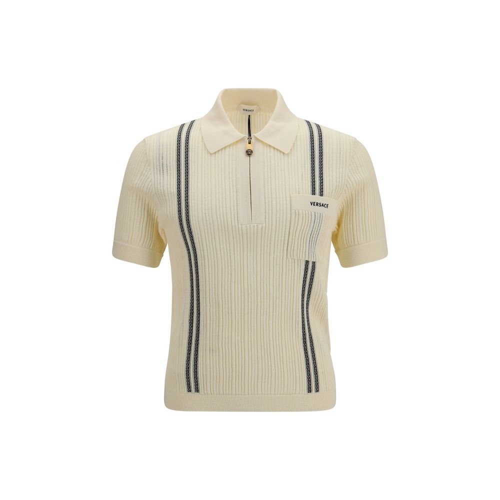 Versace Beige Cotton Polo Shirt - HBPS Beauty & Fashion