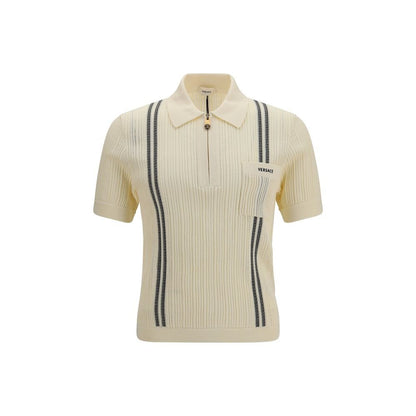 Versace Beige Cotton Polo Shirt - HBPS Beauty & Fashion