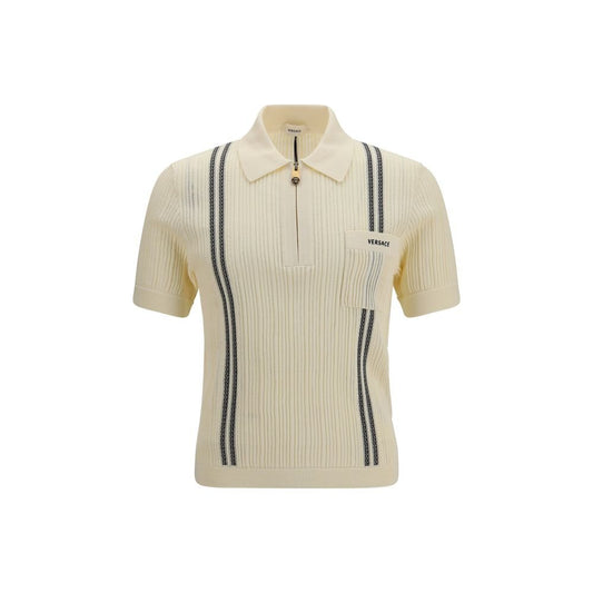 Versace Beige Cotton Polo Shirt - HBPS Beauty & Fashion