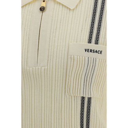 Versace Beige Cotton Polo Shirt - HBPS Beauty & Fashion