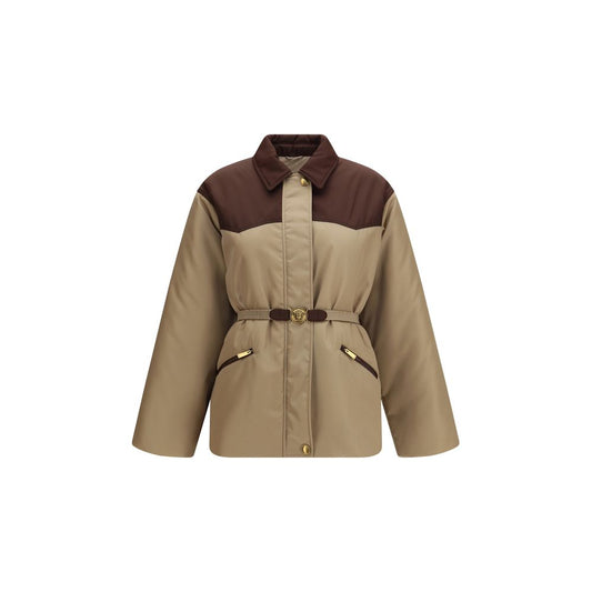 Versace Beige Nylon Full-Length Jacket - HBPS Beauty & Fashion