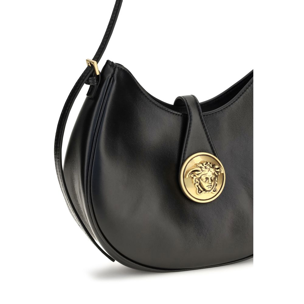 Versace Black Calf Leather Bos Taurus Shoulder Bag - HBPS Beauty & Fashion