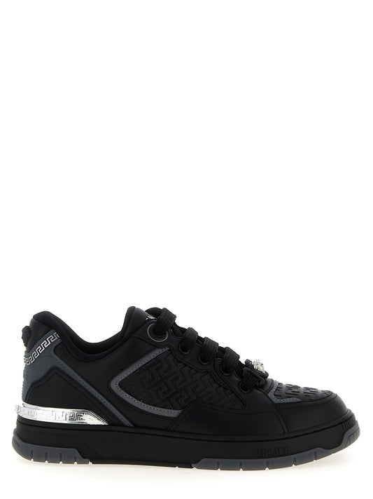Versace Black Calfskin Athletic Sneakers - HBPS Beauty & Fashion