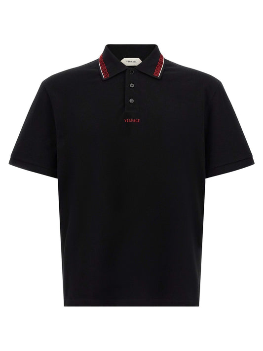 Versace Black Cotton Polo Shirt - HBPS Beauty & Fashion