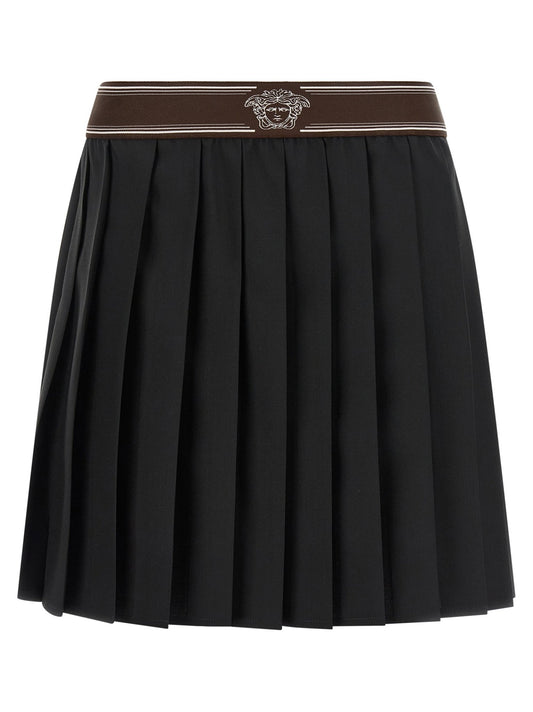 Versace Black Wool Long Skirt - HBPS Beauty & Fashion