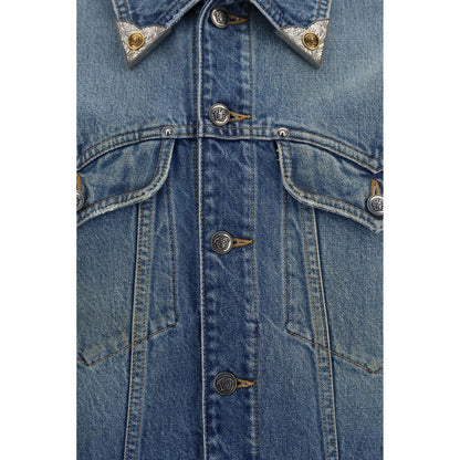 Versace Blue Cotton Denim Jacket - HBPS Beauty & Fashion