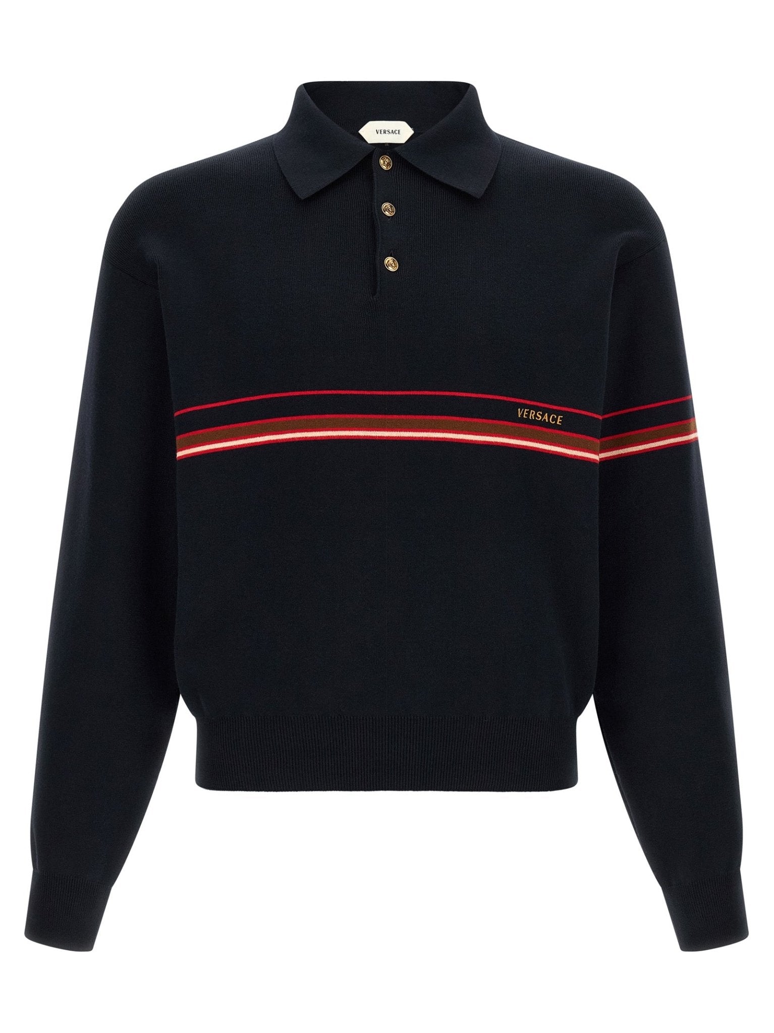 Versace Blue Cotton Polo Shirt - HBPS Beauty & Fashion