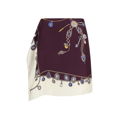 Versace Bordeaux Silk Mini Skirt - HBPS Beauty & Fashion
