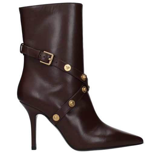 Versace Brown Leather Ankle Boots - HBPS Beauty & Fashion