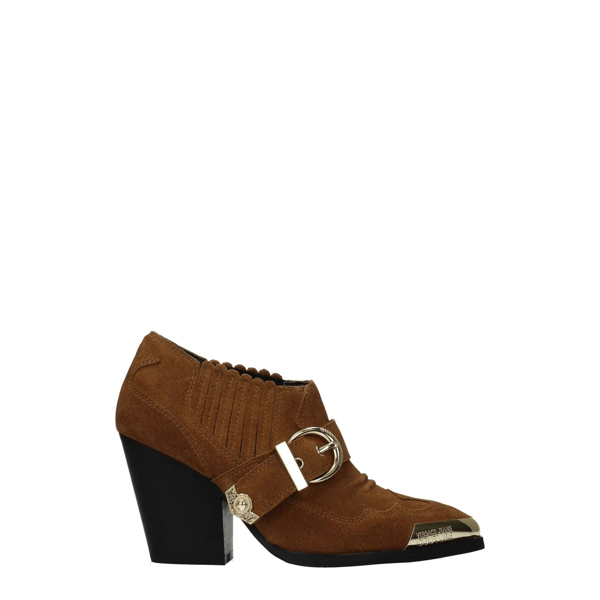 Versace Jeans Brown Leather Ankle Boots - HBPS Beauty & Fashion