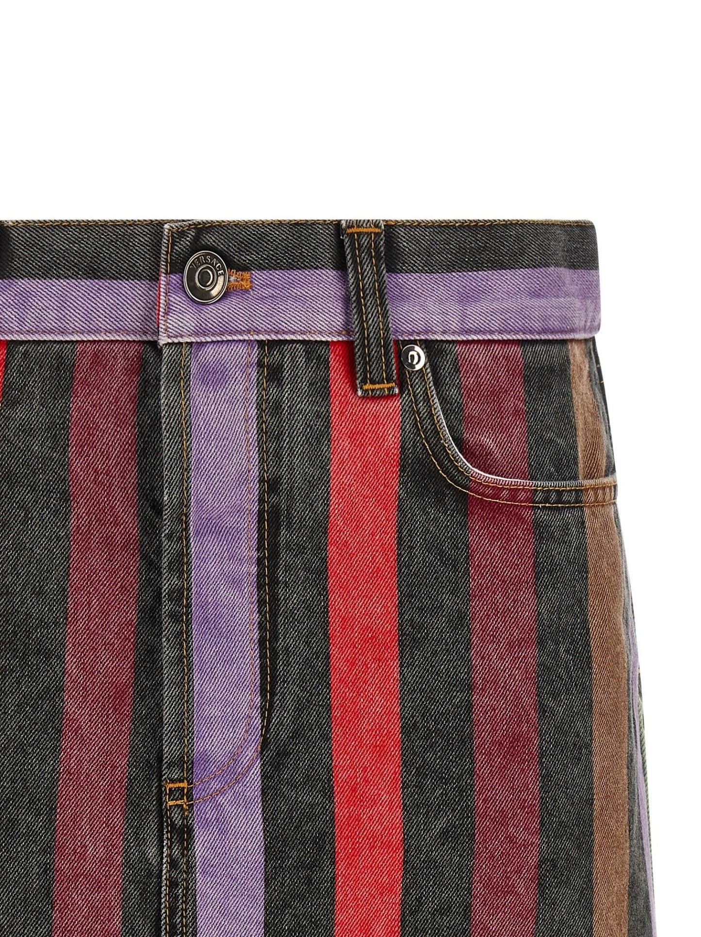 Versace Multicolor Cotton Long Skirt - HBPS Beauty & Fashion