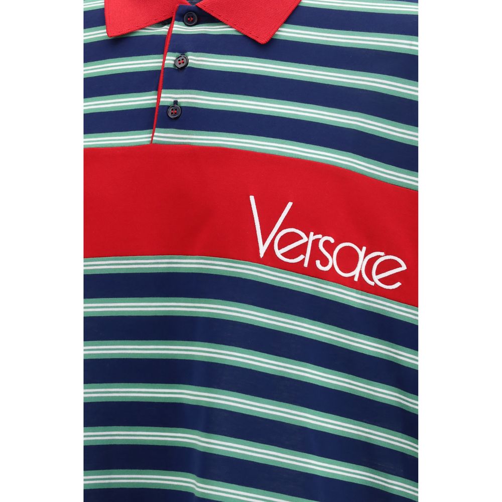 Versace Multicolor Cotton Polo Shirt - HBPS Beauty & Fashion