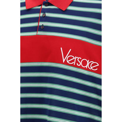 Versace Multicolor Cotton Polo Shirt - HBPS Beauty & Fashion