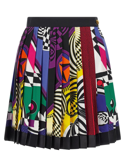 Versace Multicolor Silk Long Skirt - HBPS Beauty & Fashion