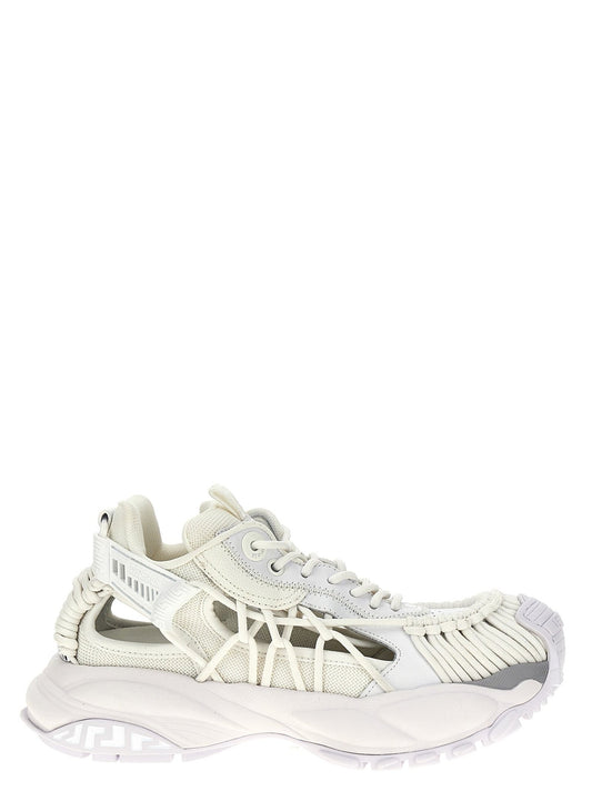 Versace White Calfskin Athletic Sneakers - HBPS Beauty & Fashion
