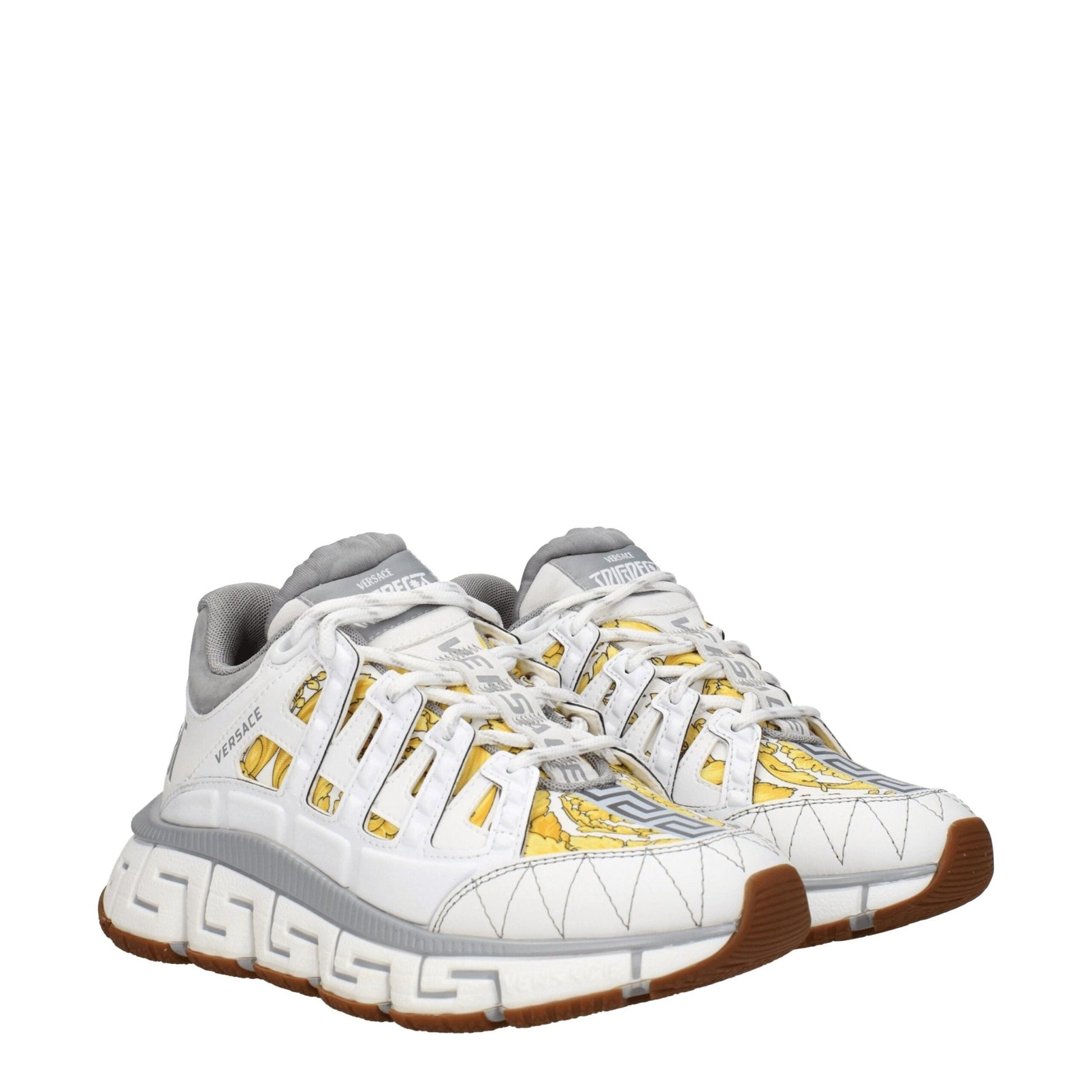 Versace White Fabric Athletic Sneakers - HBPS Beauty & Fashion